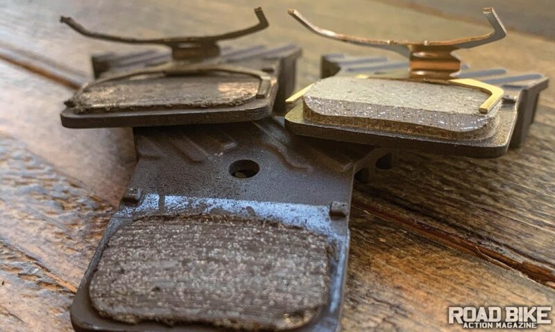 Worn bike hot sale brake pads